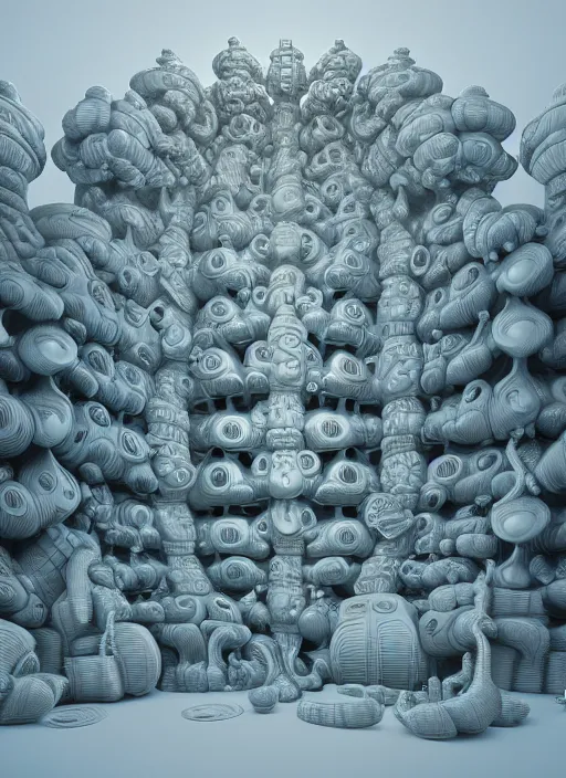 Prompt: highly detailed surreal vfx portrait of a 3 d landscape of stacks of recursive speakers, polyphonic ecstacy, ornate, hyperrealistic, octane render, chiaroscuro, inspired by james jean, mandelbulb 3 d, android jones, beeple, rhads, alphonse mucha, frostbite 3 engine