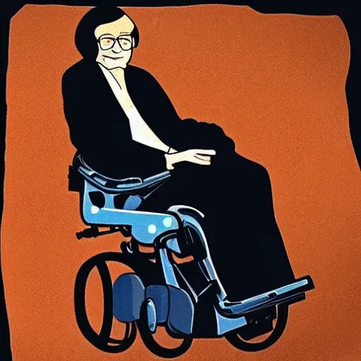 Image similar to Cave painting of Stephen Hawking