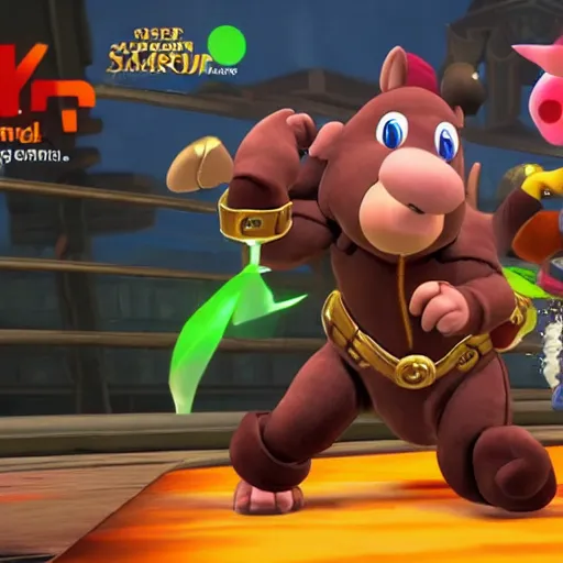 Image similar to A humanoid Tapir in Super Smash Brothers Ultimate, 4k HDR