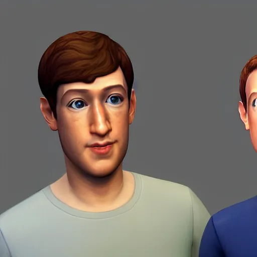 Prompt: mark zuckerberg, second life avatar, the sims 4