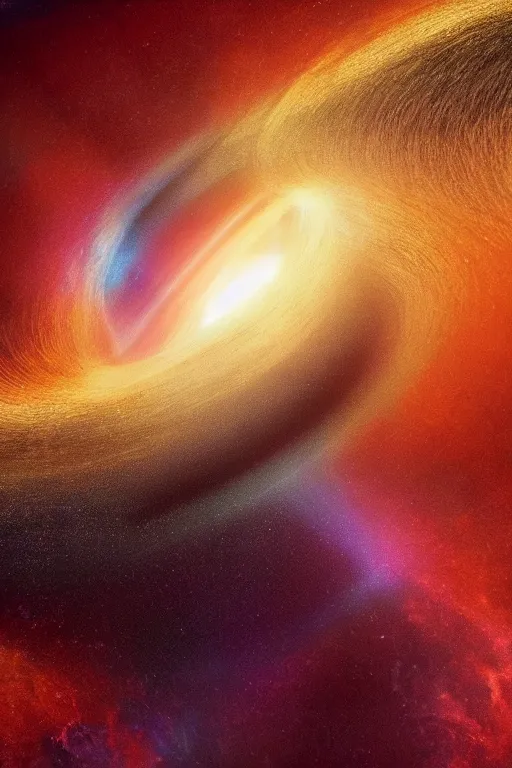 Image similar to intricate color photo of albert einstein falling into a black hole, movie still from interstellar, 8 k octane beautifully detailed render
