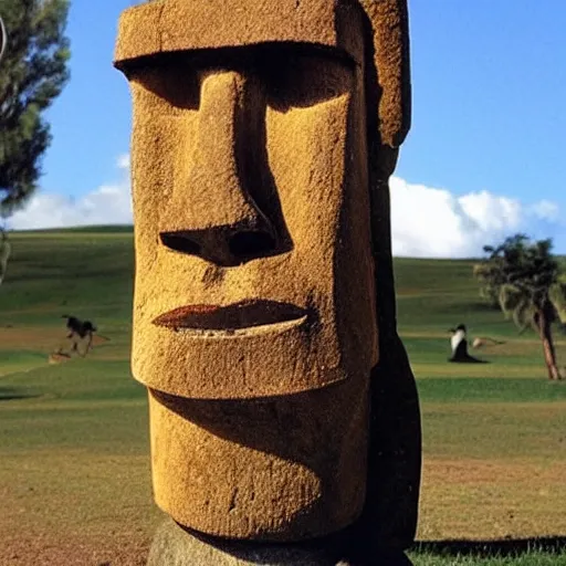 Prompt: easter island head smoking a blunt and wearing sunglasses