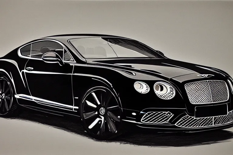 Contour Drawing Expensive Car Bentley Flying Stock Vector (Royalty Free)  1147659554 | Shutterstock