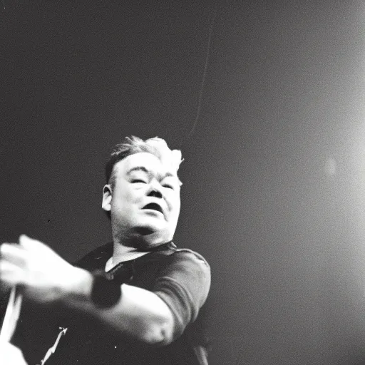 Image similar to stewart lee performing with the smiths, 3 5 mm film, by jamel shabbaz