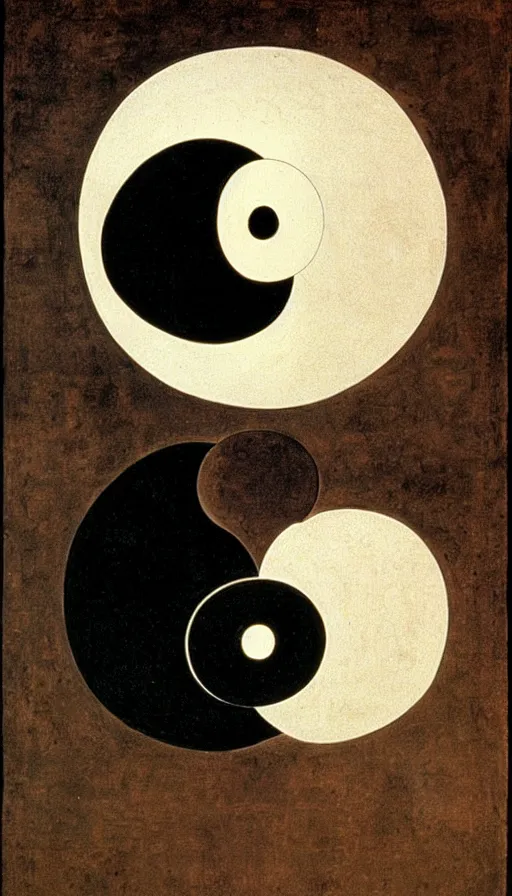 Image similar to Abstract representation of ying Yang concept, by Leonardo da vinci