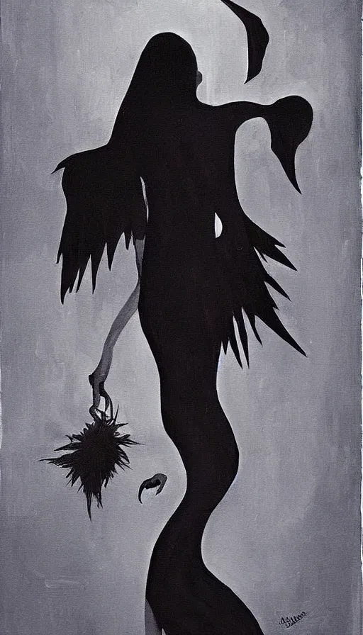 Image similar to manananggal, eerie painting, high contrast