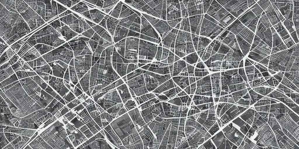 Image similar to hyper detailed city map optical illusion escher air crash