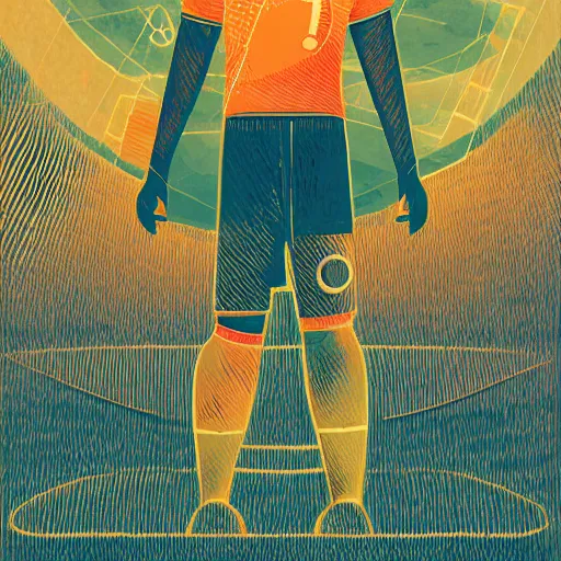 Image similar to illustration of soccer emotions, by Victo Ngai and James Gilleard and Bruce Pennington