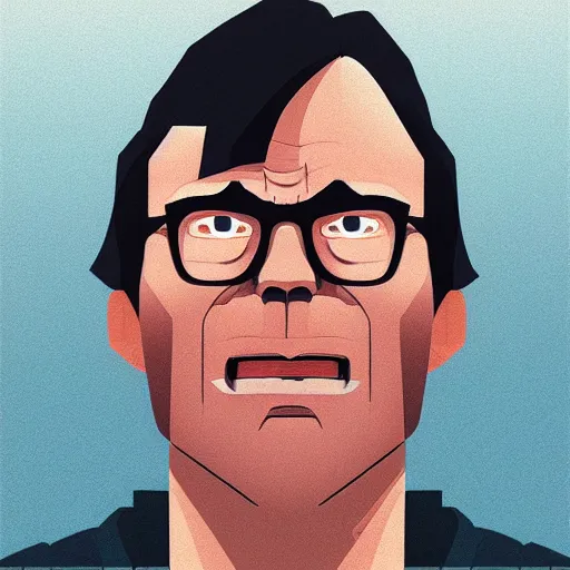 Image similar to face icon vector minimalist steven king, loftis, cory behance hd by jesper ejsing, by rhads, makoto shinkai and lois van baarle, ilya kuvshinov, rossdraws global illumination