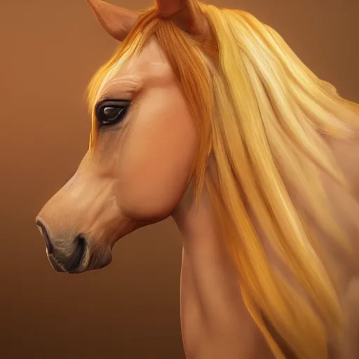 Image similar to emma stone as a horse, au naturel, hyper detailed, digital art, trending in artstation, cinematic lighting, studio quality, smooth render, unreal engine 5 rendered, octane rendered, art style by klimt and nixeu and ian sprigger and wlop and krenz cushart.