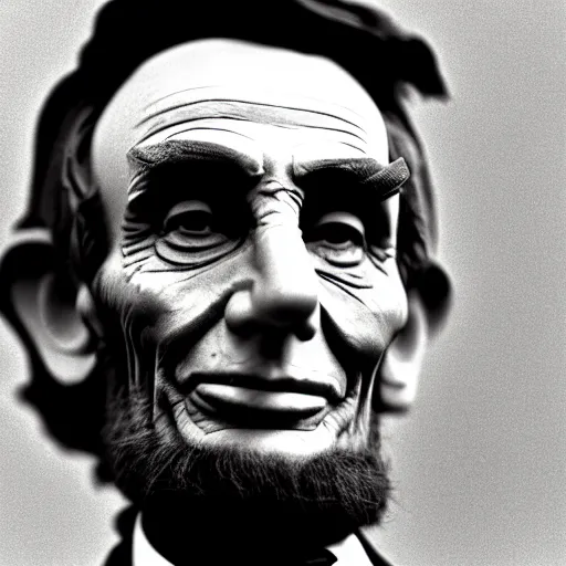 Prompt: close up high resolution photograph of a smiling Abraham Lincoln during a interview on a 1968 talk show