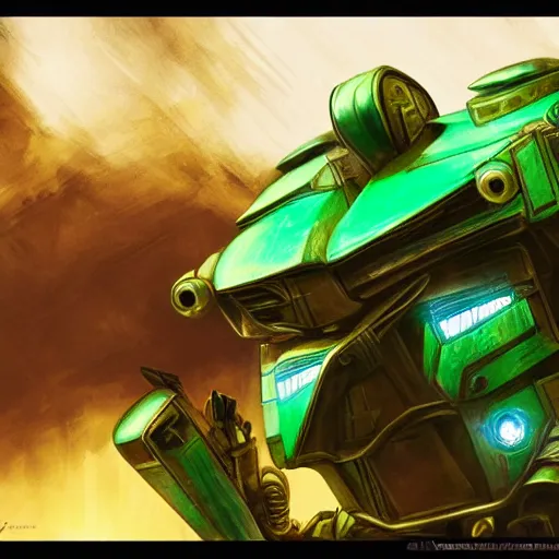 Prompt: Rusty transformer of a 1920 race car, autobots, optimus prime, bumblebee, transformer, car changing into a mecha, soft green lighting, highly detailed, digital painting, artstation, concept art, smooth, sharp focus, illustration