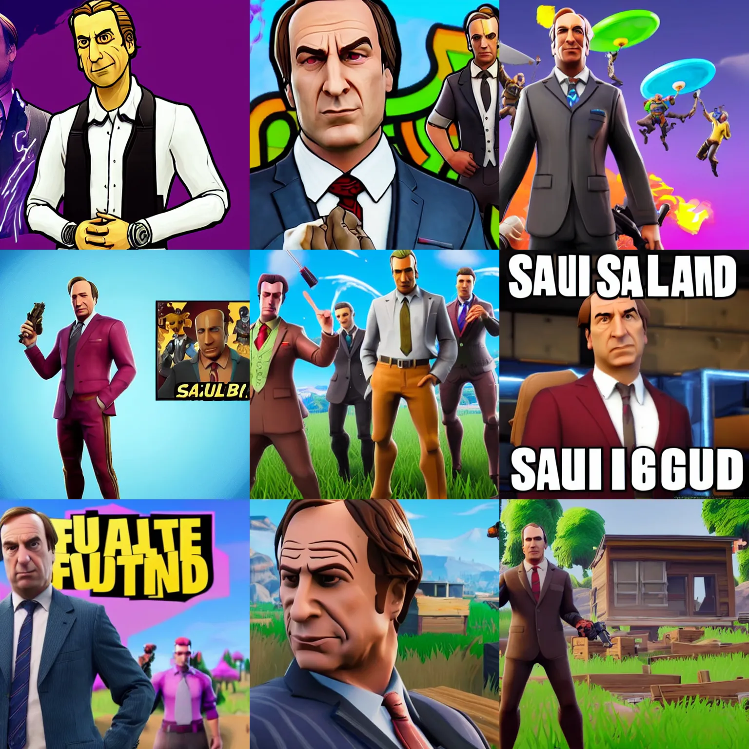 Prompt: Saul Goodman in Fortnite