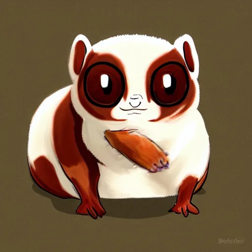 Image similar to furret, the ferret pokemon. adorable eyes, high quality and detail digital art