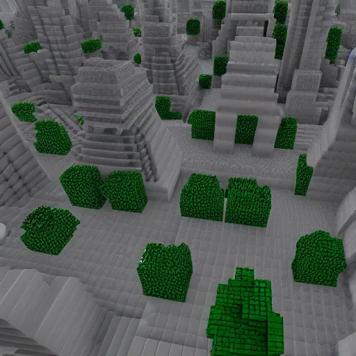 Image similar to futuristic city in Minecraft