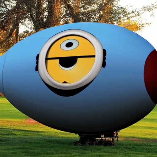 Prompt: minion blimp realstic photo