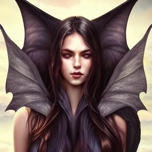 Prompt: manbat with huge wings flies, moonlit night, fantasy, professionally retouched, soft lighting, powerful, realistic, face is obscured in shadow, wide angle, 8 k high definition, insanely detailed, intricate, elegant, art by artgerm and wlop