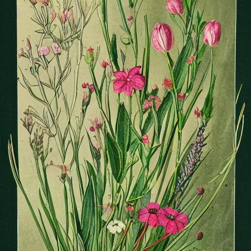 Image similar to botanical illustration of flowers