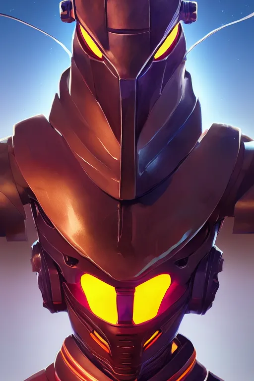 Image similar to epic mask helmet robot ninja portrait stylized as fornite style game design fanart by concept artist gervasio canda, behance hd by jesper ejsing, by rhads, makoto shinkai and lois van baarle, ilya kuvshinov, rossdraws global illumination radiating a glowing aura global illumination ray tracing hdr render in unreal engine 5