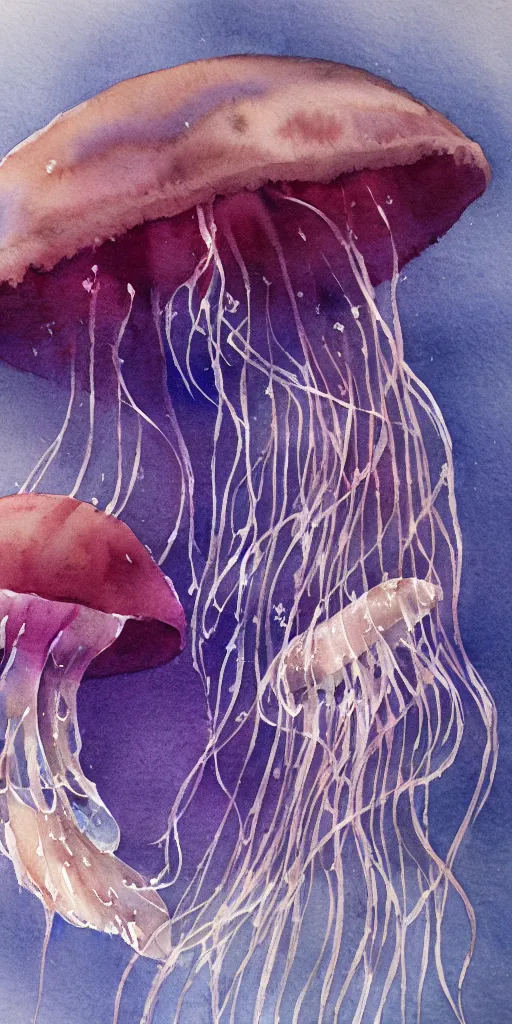 A watercolor painting of a crystal beautiful jellyfish – Most Incredible Art