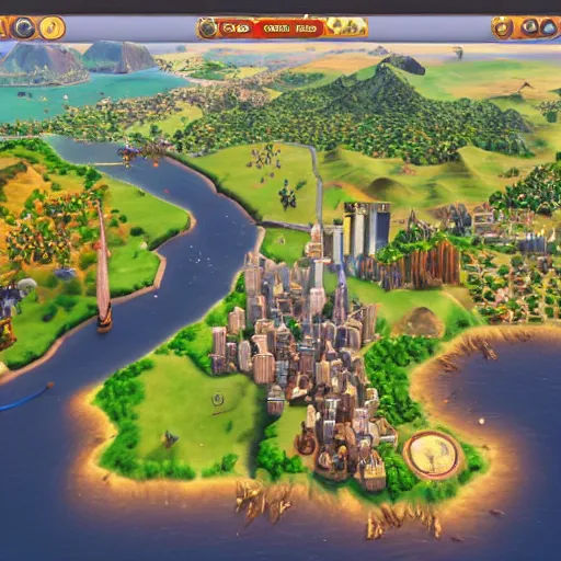 Prompt: new york city in the style of civilization vi