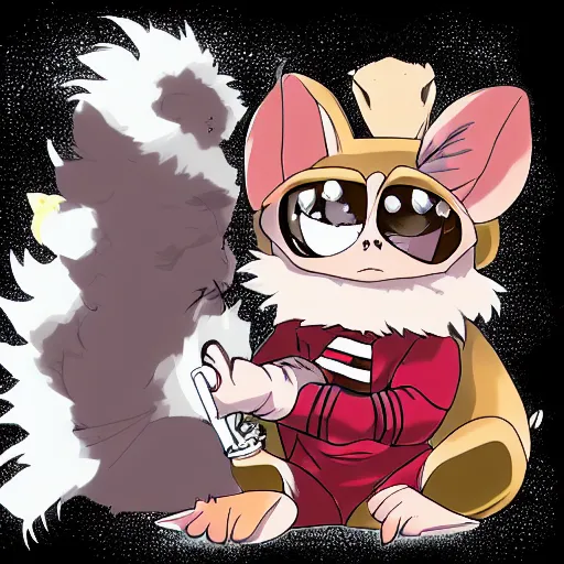 Prompt: Gizmo Mogwai from Gremlins in cute anime by new trendy manga artist, trendy on artstation