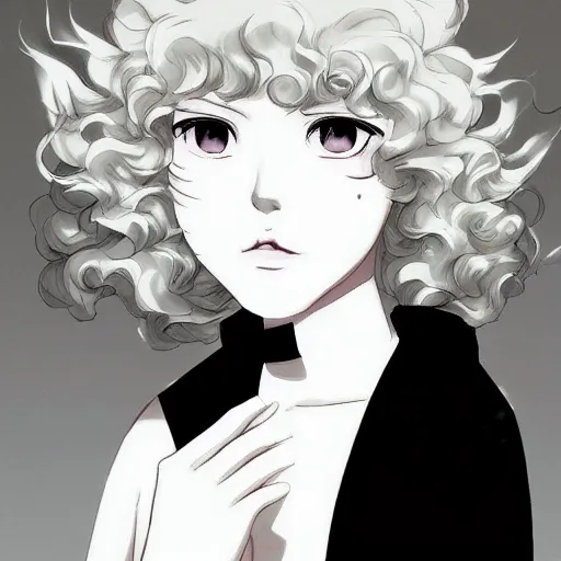 Image similar to beautiful portrait art of tatsumaki, trending on pixiv booru artstation