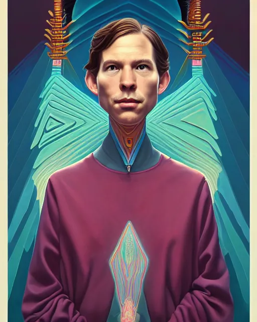 Prompt: a beautiful painting of the chancellor of the upper planes by mynameistran and artgerm and wlop and loish and alex grey and wlop and wes anderson and spike jonze, trending on artstation