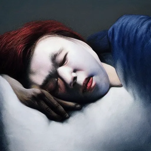 Image similar to 😴😪🤤 art by joongwon charles jeong, tjalf sparnaay, gottfried helnwein, roberto bernardi