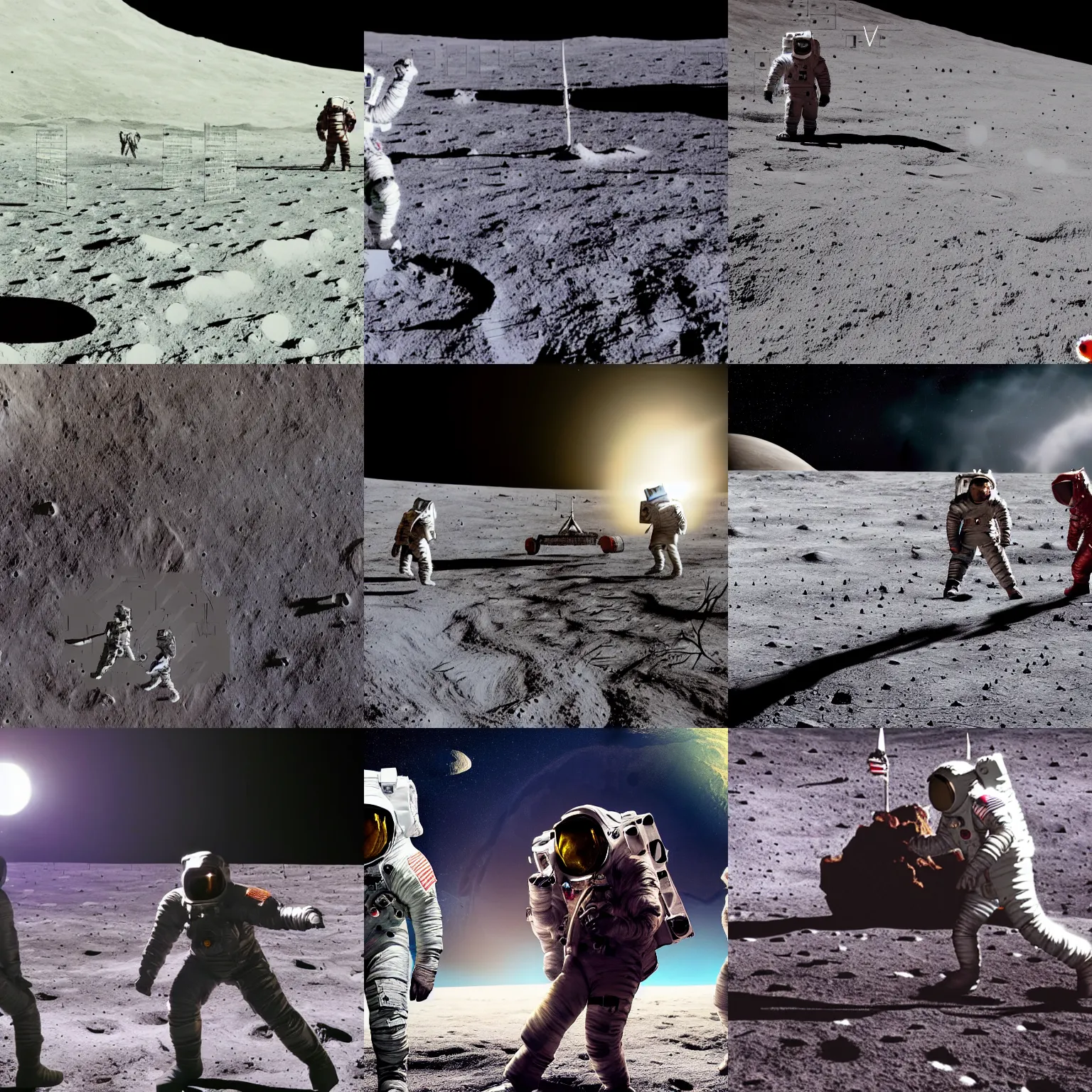 Prompt: kanye fighting aliens on the moon, 4 k, media photo, highly detailed, coherent