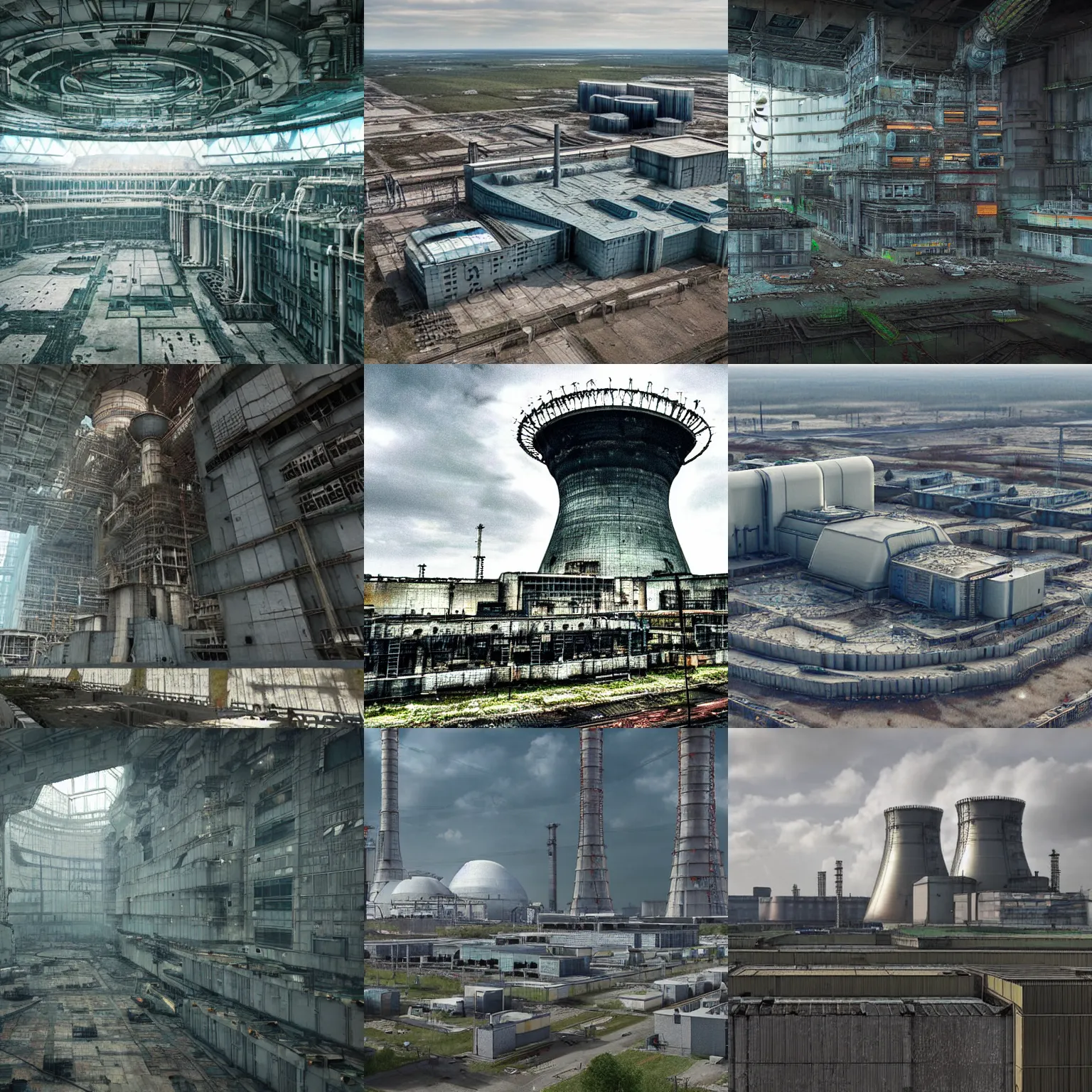 Prompt: cyberpunk chernobyl nuclear power plant