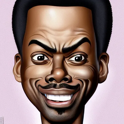 Prompt: chris rock caricature by tiago hoisel