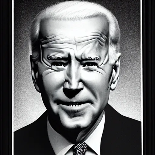 Image similar to a portrait of a joe biden from the beyond, body horror, by gerard brom and ansel adams