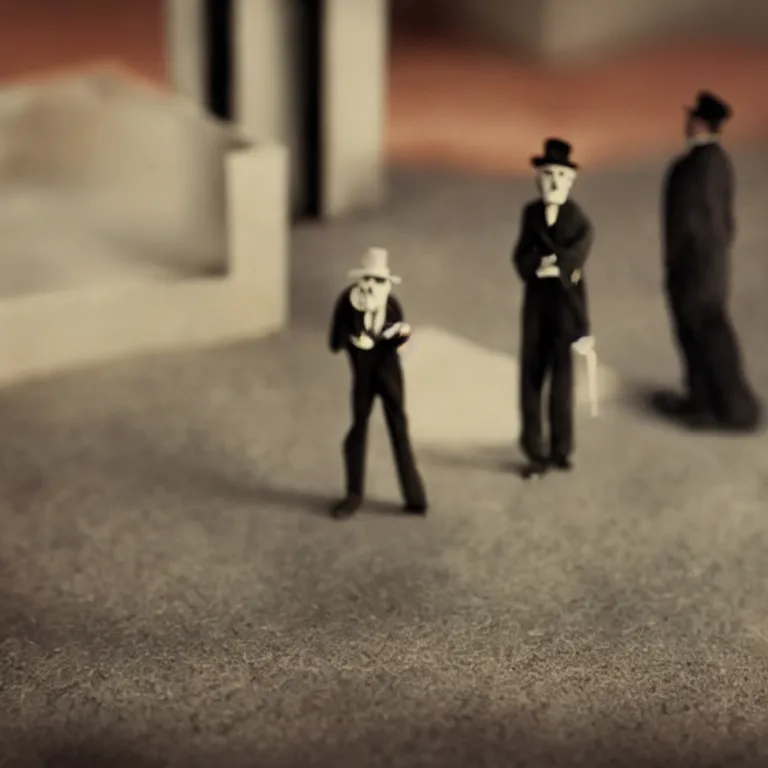 Prompt: a cinematic film still of a claymation stop motion film starring charlie chaplin, shallow depth of field, 8 0 mm, f 1. 8