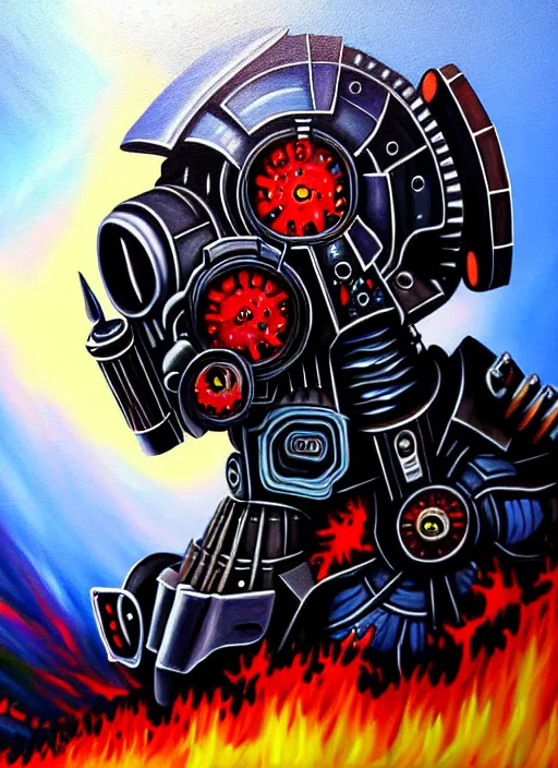 Image similar to apocalypse machine detailed painting