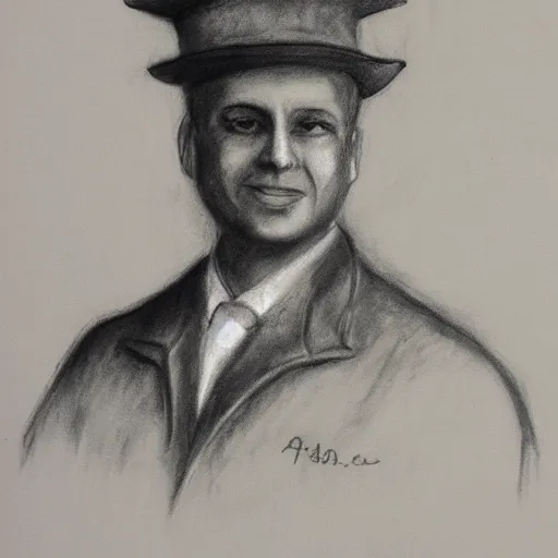 Prompt: charcoal drawing of a hospitalist physician