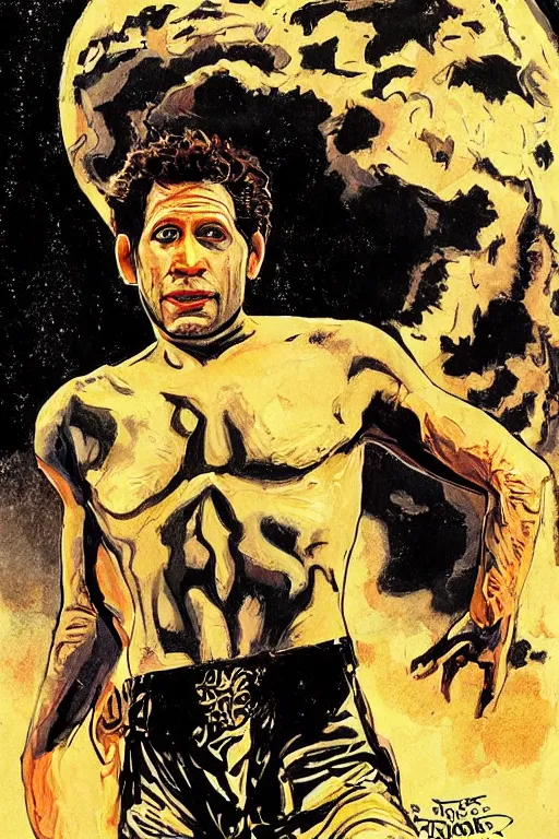 Prompt: glenn howerton as apollo by josh kirby