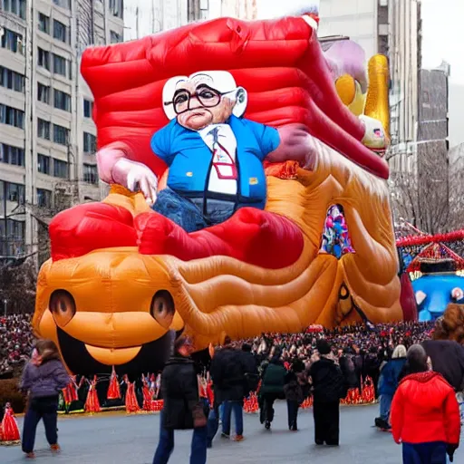 Prompt: Danny Devito as a giant, inflatable, Macy's parade float