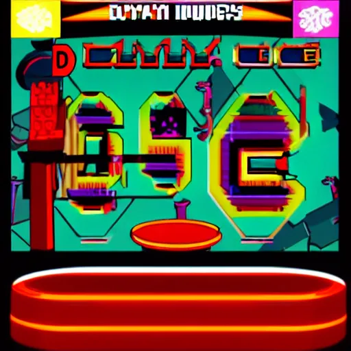 Prompt: Polybius, arcade game screenshot, clear, detailed