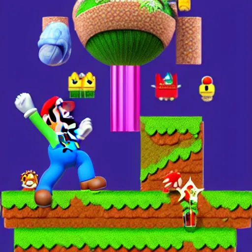 Image similar to super Mario with giant Venus flytrap