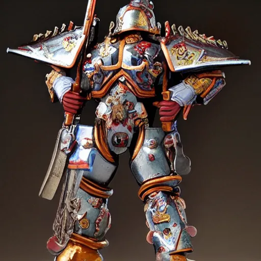 Image similar to God Emperor BongBong Marcos, Warhammer 4K armor,