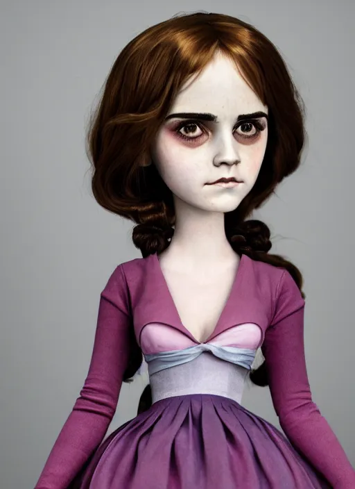 Prompt: emma watson as a mark ryden doll, detailed digital art, trending on Artstation