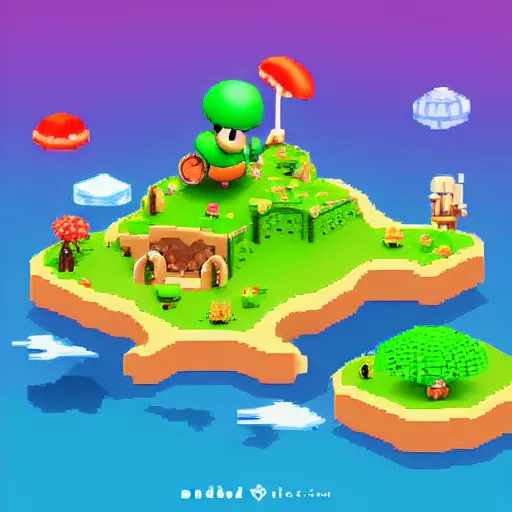 Image similar to isometric Yoshi's Island