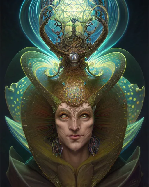 Prompt: front shot of a court jester character, hyperdimensional, bioluminescent ethereal, ((intricate)), elegant, highly detailed, centered, (((artstation, concept art, smooth, sharp focus, artgerm, Tomasz Alen Kopera, Peter Mohrbacher, donato giancola, Joseph Christian Leyendecker, WLOP, Boris Vallejo))), mugshot!!!!!, ugly!!!!!!, octane render, nvidia raytracing demo, grainy, muted