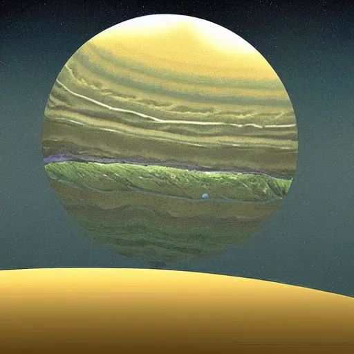 Prompt: on neptune looking out at vast space, digital art