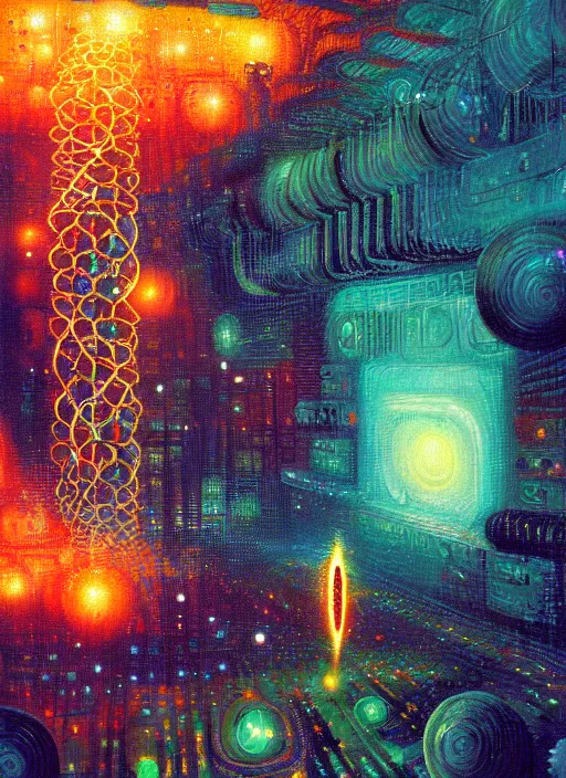 Prompt: dna string by paul lehr