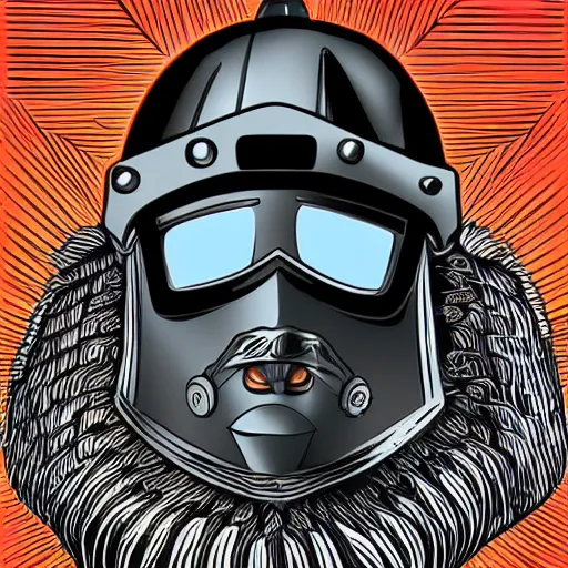 Image similar to lord dark helmet from spaceballs, digital illustration, highly detailed