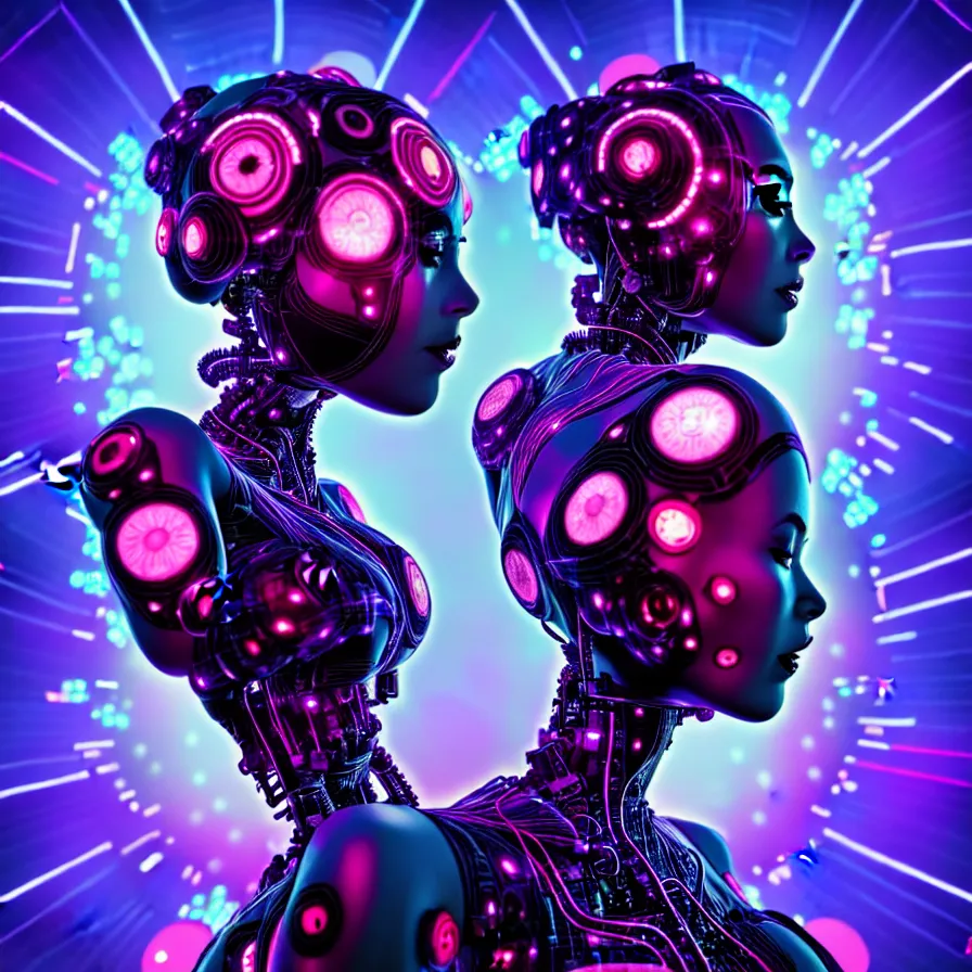 ArtStation - Artificially In Love Cyberpunk Purple Robot 4k