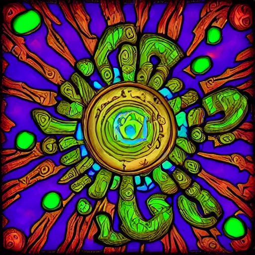 Image similar to seer magic spell, prediction magic spell with a magic eye art, hearthstone coloring style, epic fantasy style art, fantasy epic digital art