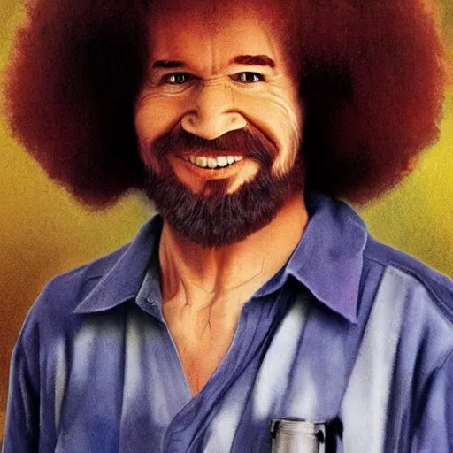 Image similar to serial killer bob ross